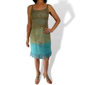 Shibori Silk Beaded Summer Dress Boutique Brand